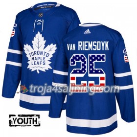 Toronto Maple Leafs tröja James Van Riemsdyk 25 Adidas 2017-2018 Blå USA Flag Fashion Authentic - NHL Tröjor Barn